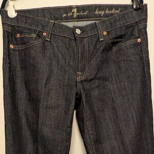 7 For All Mankind Long Bootcut Jeans dark wash, no distressing